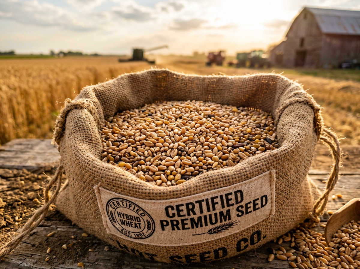 Certified Hybrid Wheat Seeds in Jute Sack