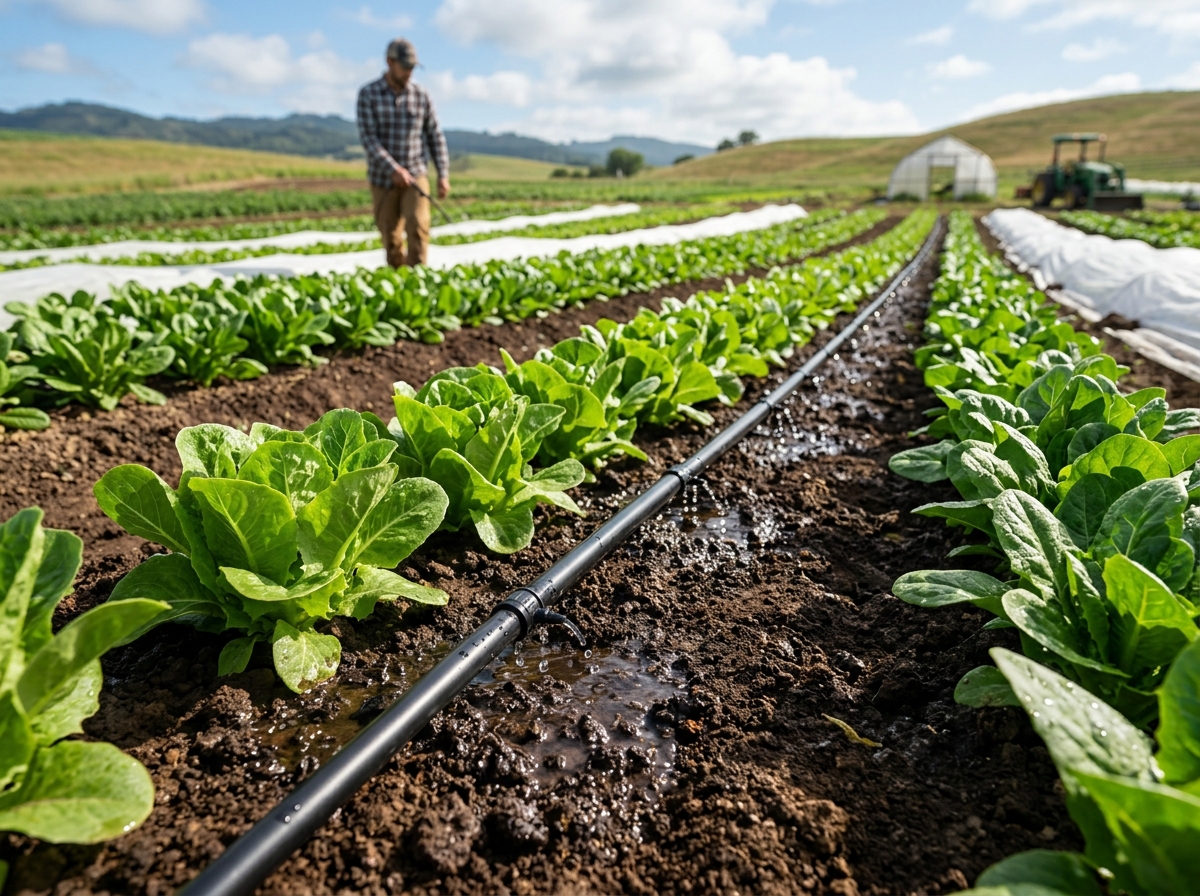 Modern Precision Drip Irrigation Field Lines